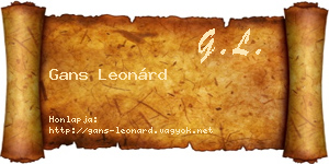 Gans Leonárd névjegykártya