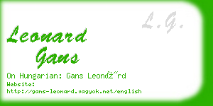 leonard gans business card